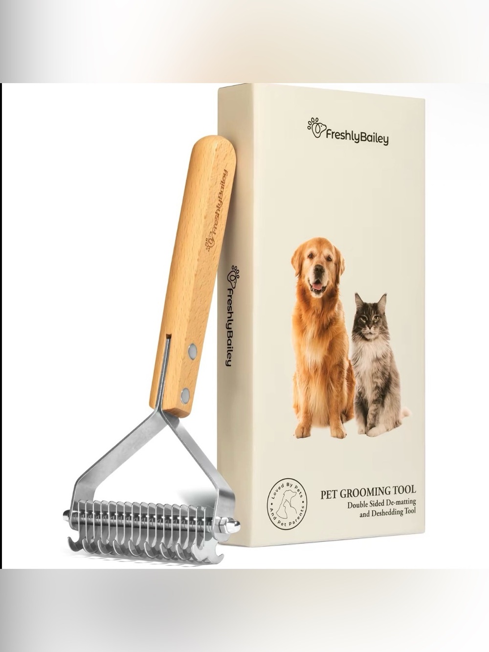 Dematting and Deshedding Brush Tool Comb for Dogs and Cats - Shedding Comb